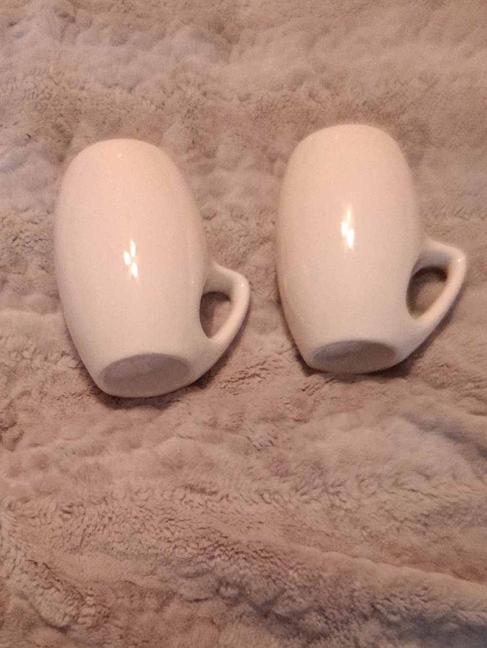 White Ceramic Coffee Mugs with Handle – Set of 2